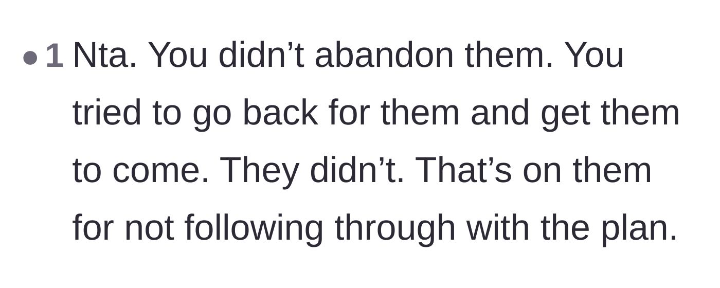 Comment thread 4 - Reassurance that warning them beforehand proves it wasn't abandonment.