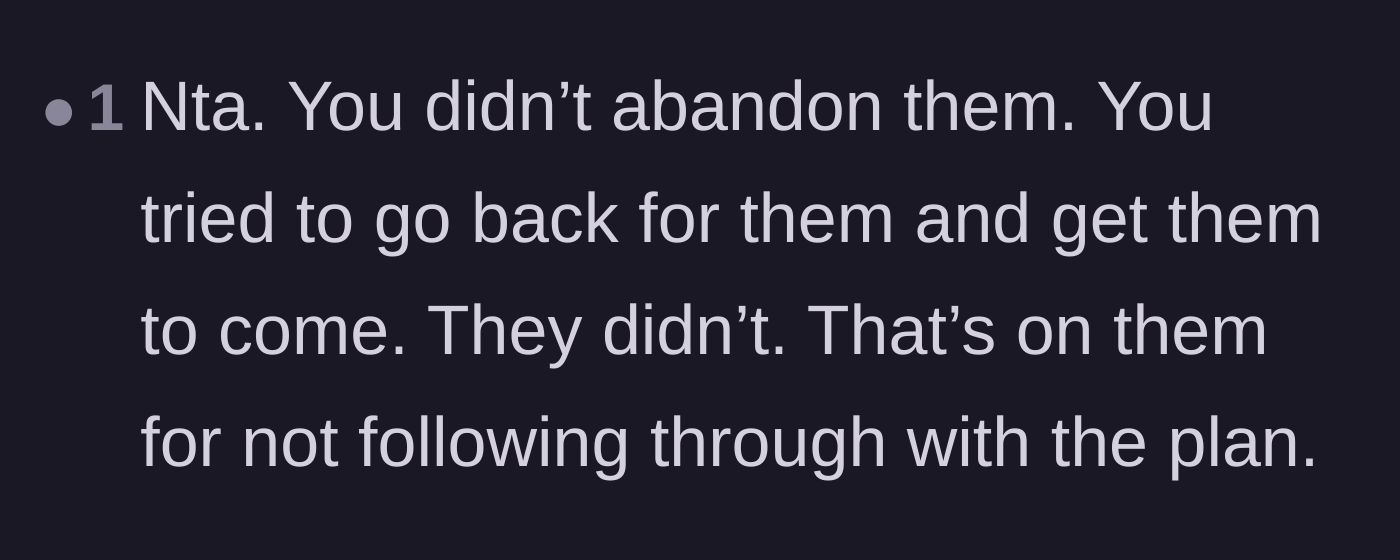 Comment thread 4 - Reassurance that warning them beforehand proves it wasn't abandonment.