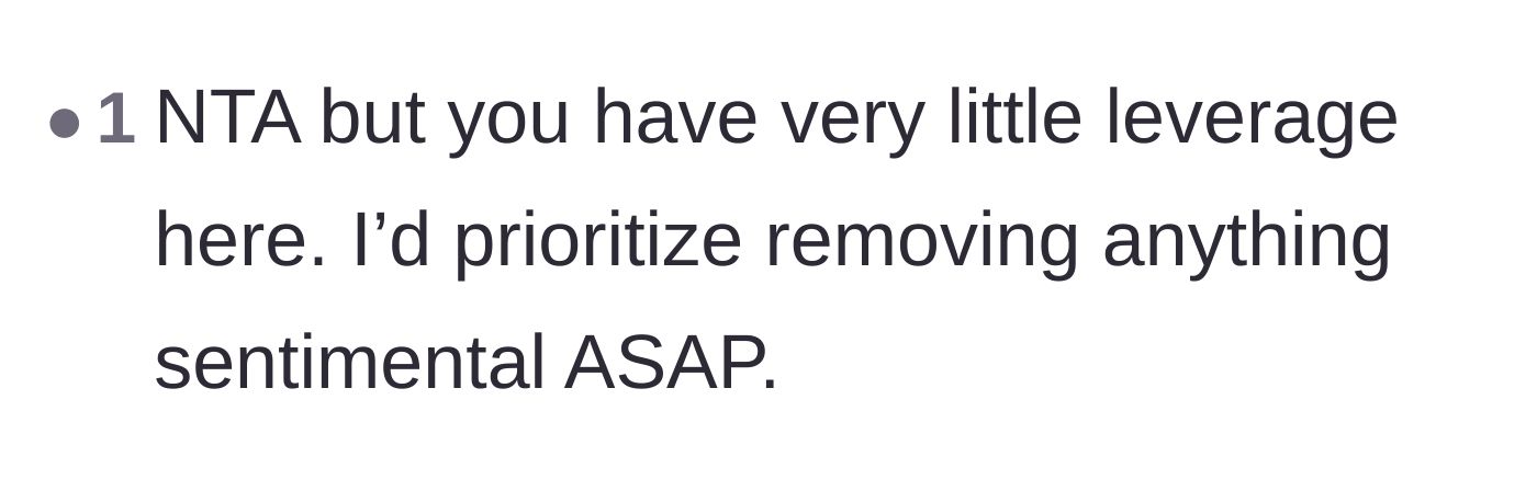 Comment thread 1 - Practical advice on prioritizing sentimental items