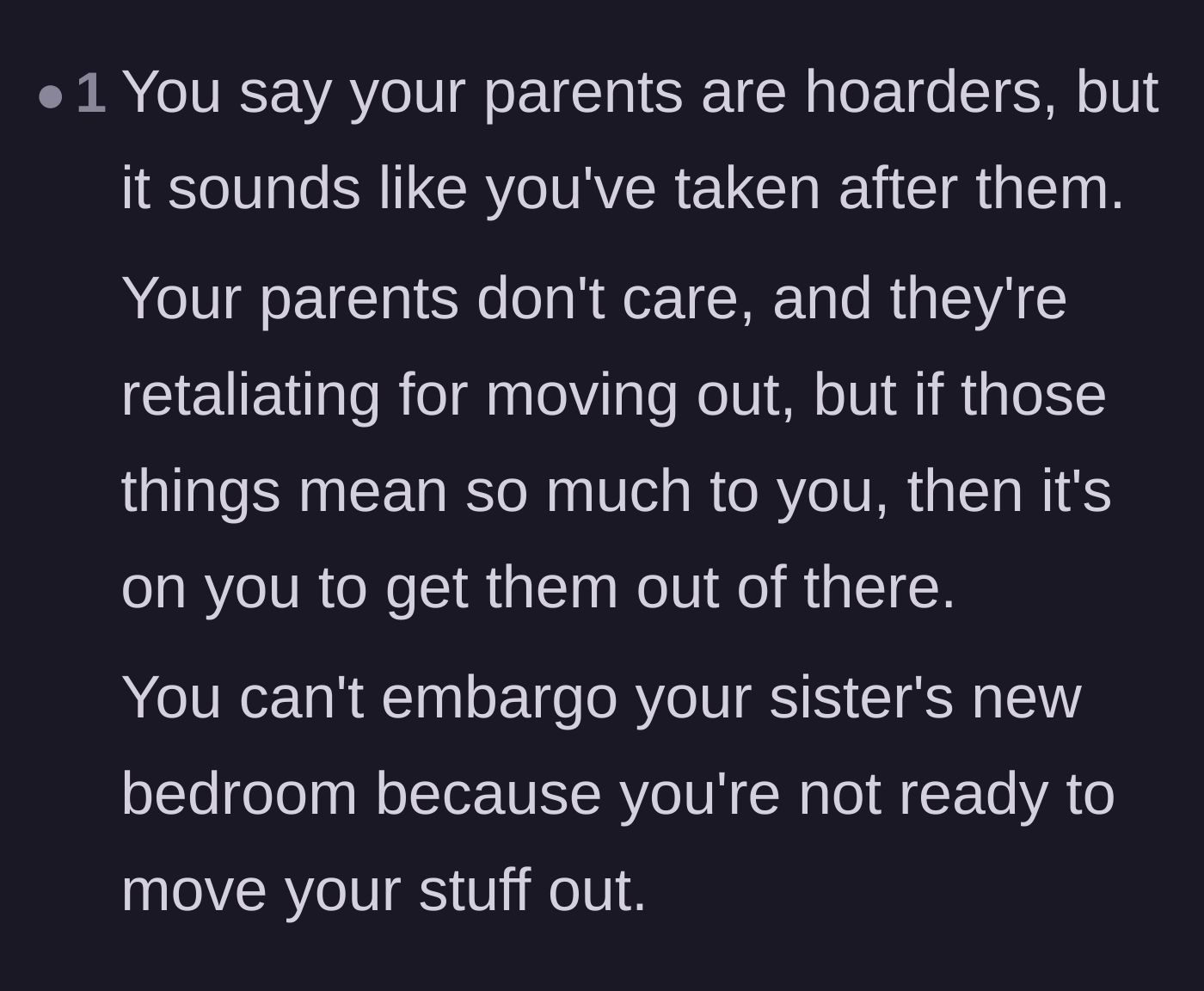 Comment thread 4 - Pointing out the parents' retaliation and the sister's perspective