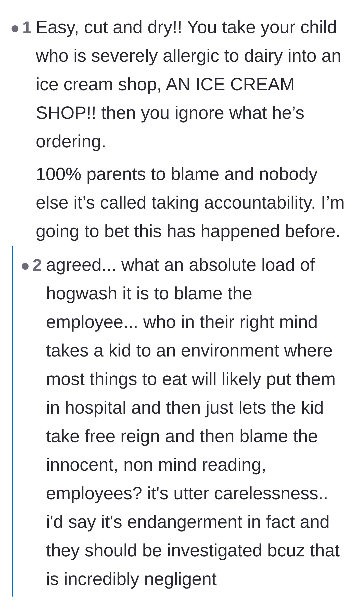 Comment thread 5 - A debate suggesting the guardians' behavior borders on child endangerment and wondering if child protective services will be involved.