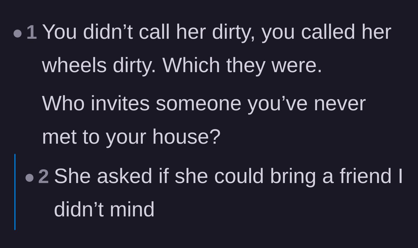 Comment thread 4 - A user defending the host by arguing about semantics and uninvited guests.