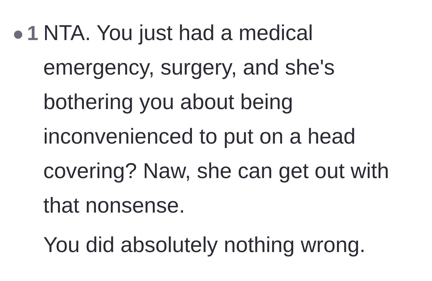Comment thread 6 - Outrage over the roommate prioritizing a minor inconvenience over emergency surgery.