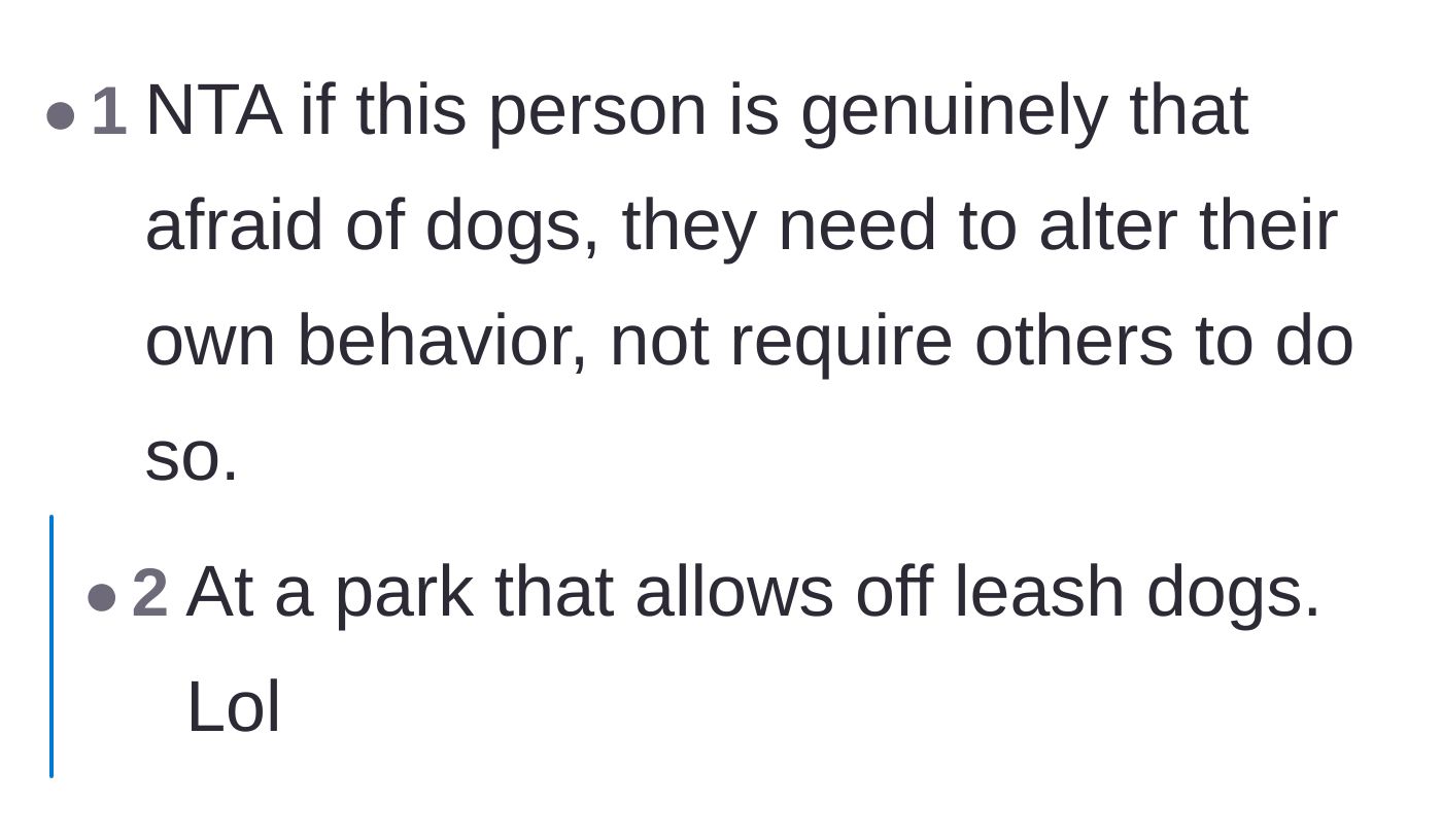 Comment thread 3 - A brief comment stating that the fearful person needs to change their own behavior.