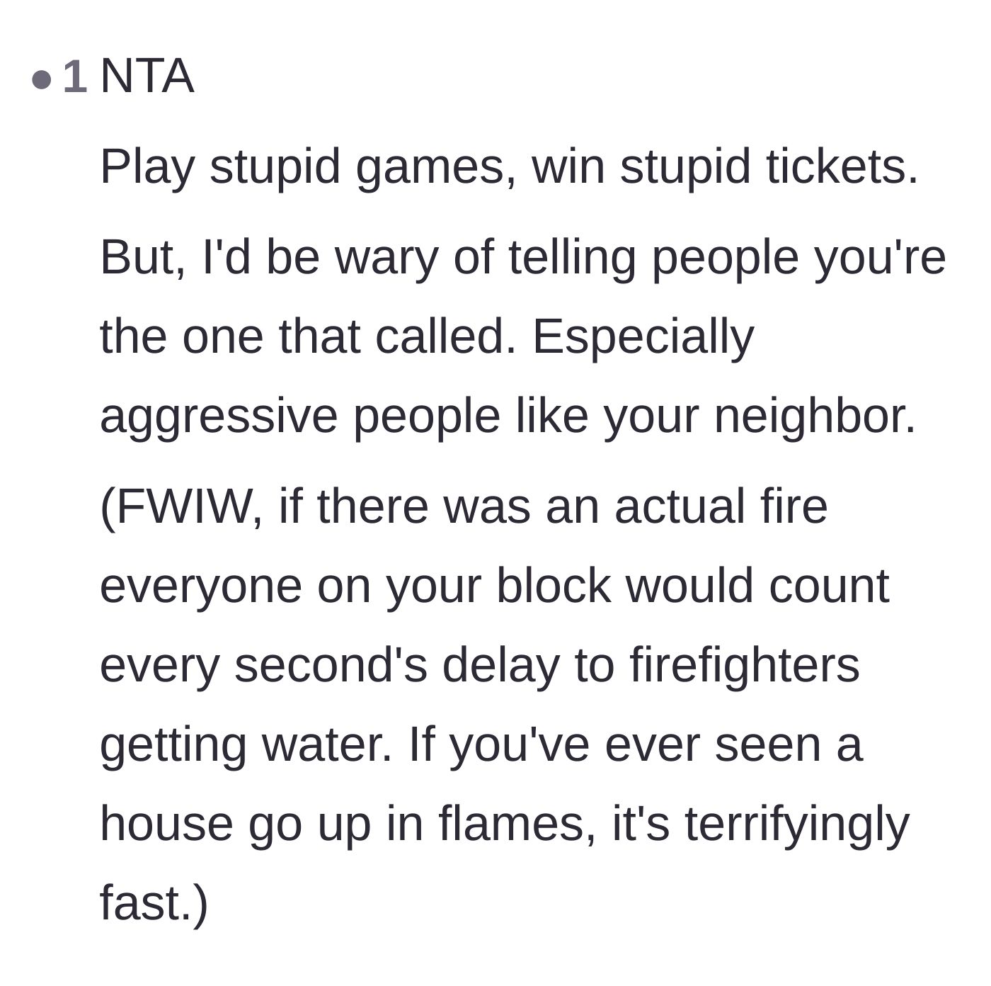 Comment thread 6 - A reminder of how terrifyingly fast fires spread and why seconds matter for emergency access.