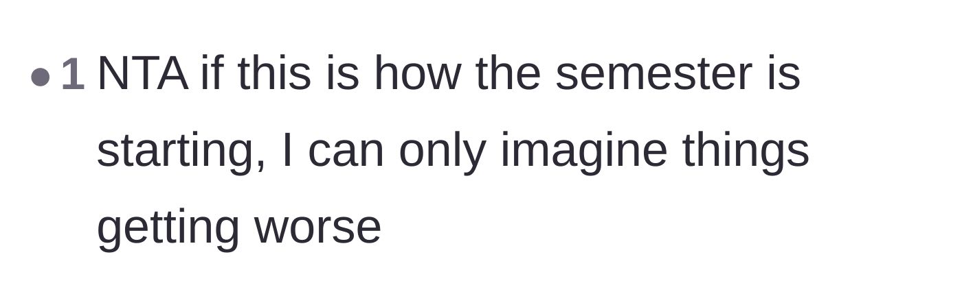 Comment thread 6 - Thread predicting that the roommate situation will only get much worse as the semester continues.
