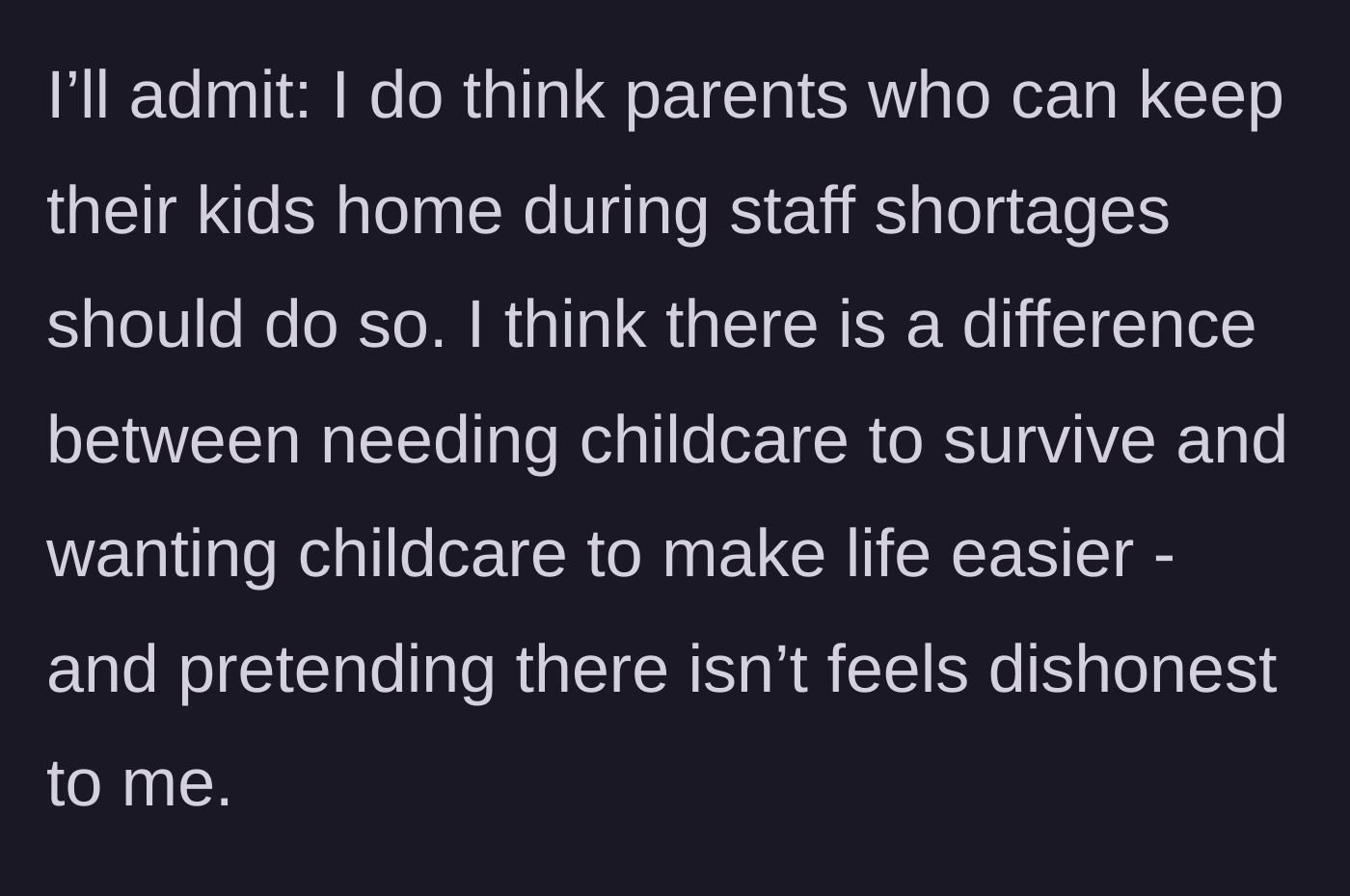 Story part 8 - A contemplative mother reflecting on the stark difference between needs and wants.