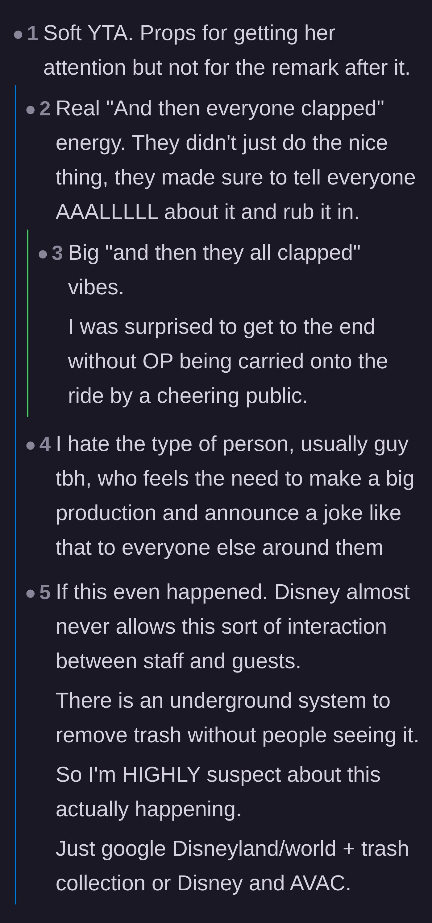 Comment thread 2 - A debate about whether the story sounds completely made up, specifically regarding Disney's underground trash collection protocols.
