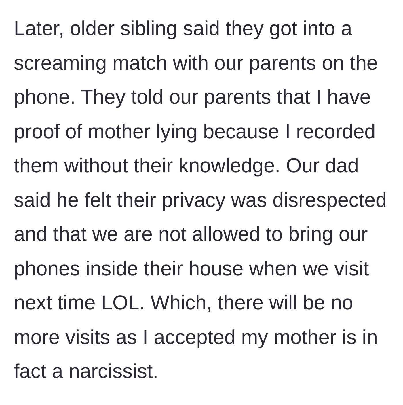 Story part 8 - The fallout where the parents are outraged over privacy rather than their own behavior