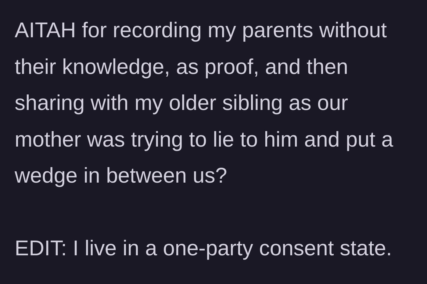 Story part 9 - The final question asking if securing proof of the mother's lying was wrong