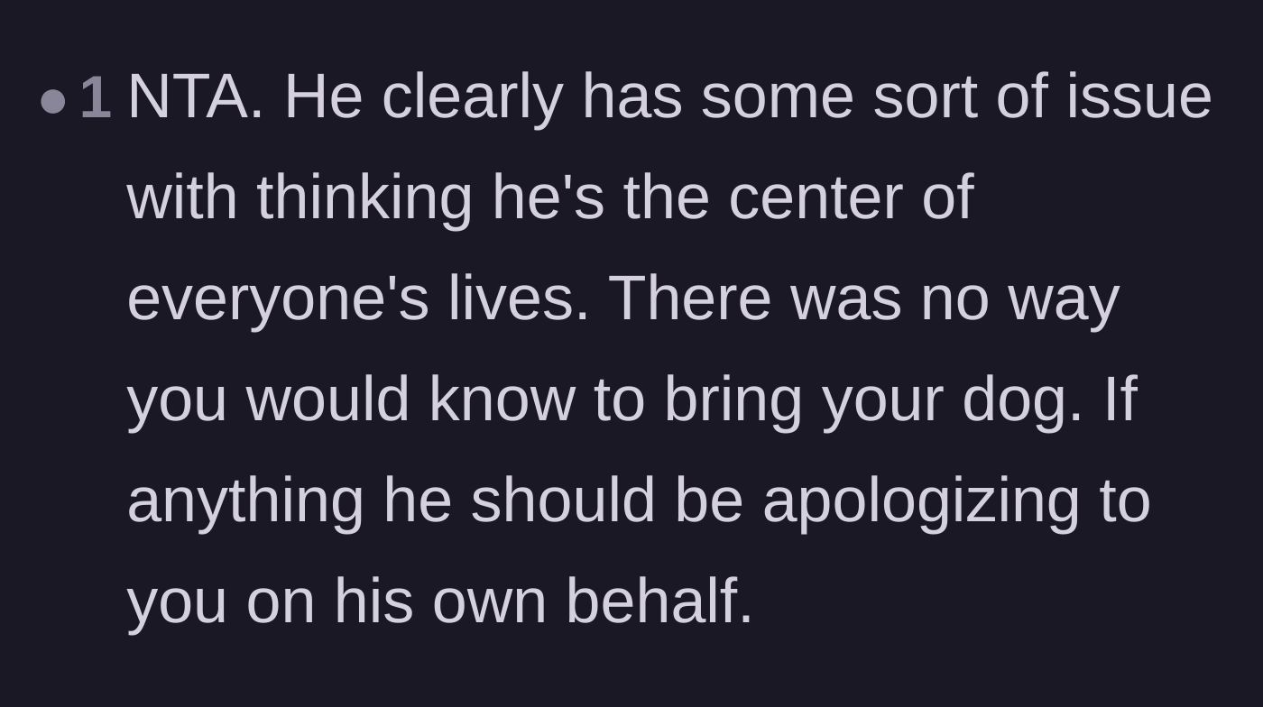 Comment thread 2 - Diagnosing the husband with major Main Character Syndrome for expecting mind-reading.