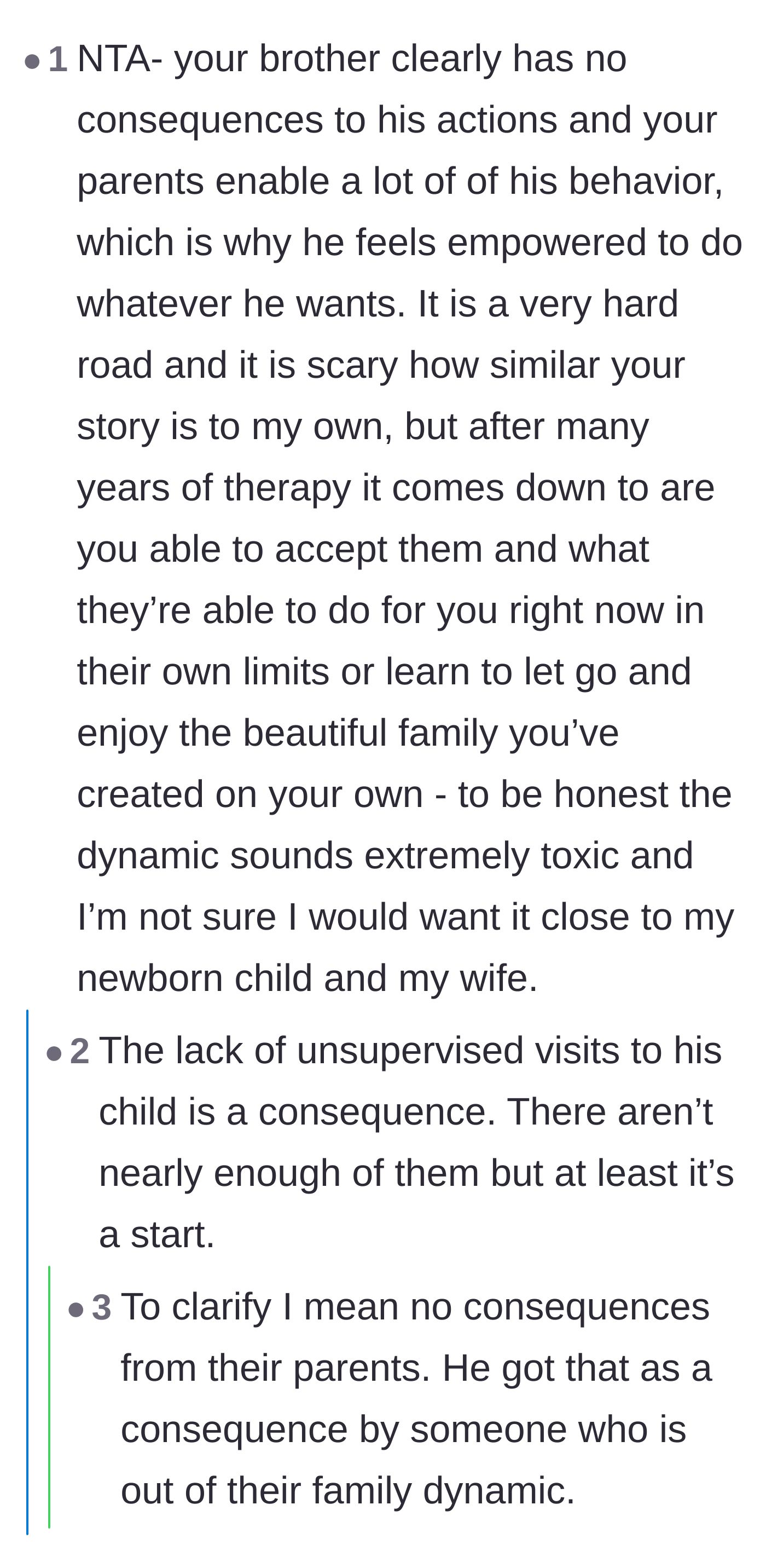 Comment thread 4 - A discussion on how the parents' endless enabling empowers the brother's terrible behavior.