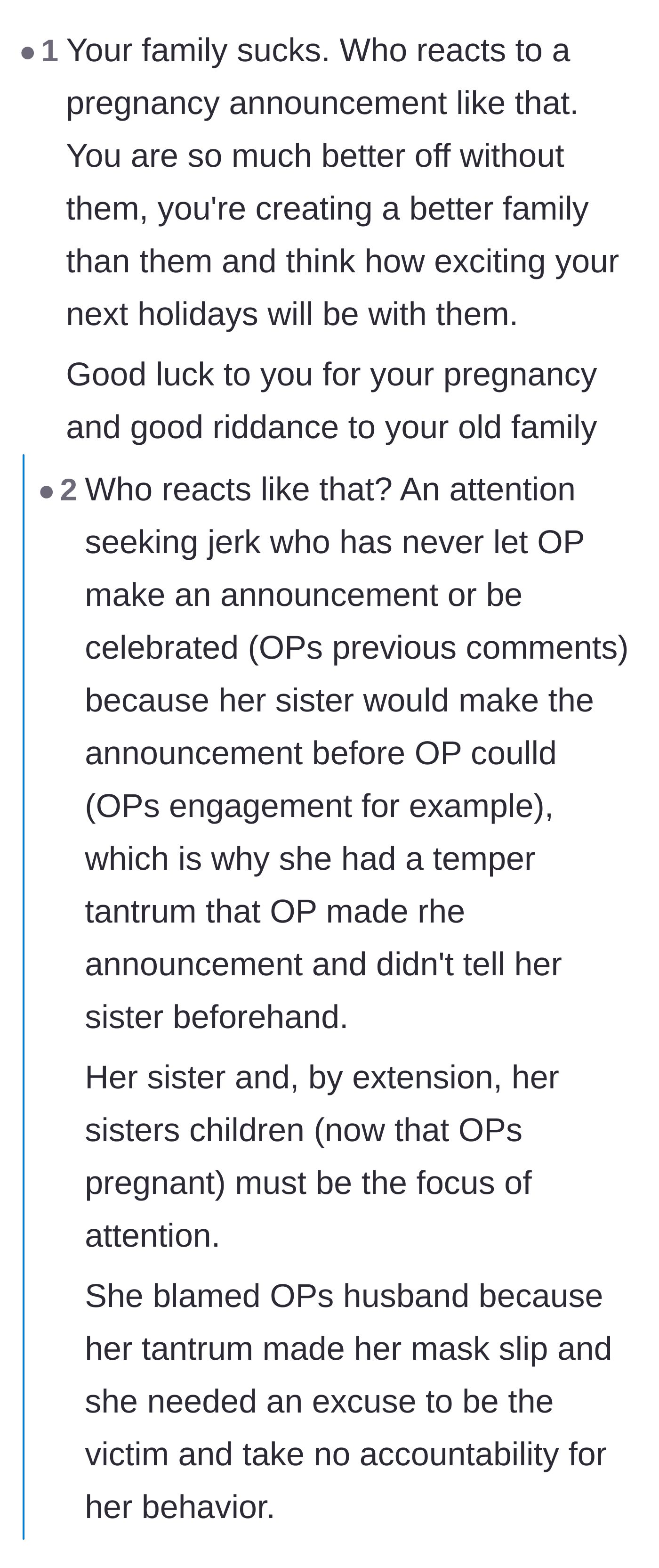 Comment thread 3 - Users condemn the family's cruel reaction and analyze how the sister's temper tantrum was just her victim mask slipping.