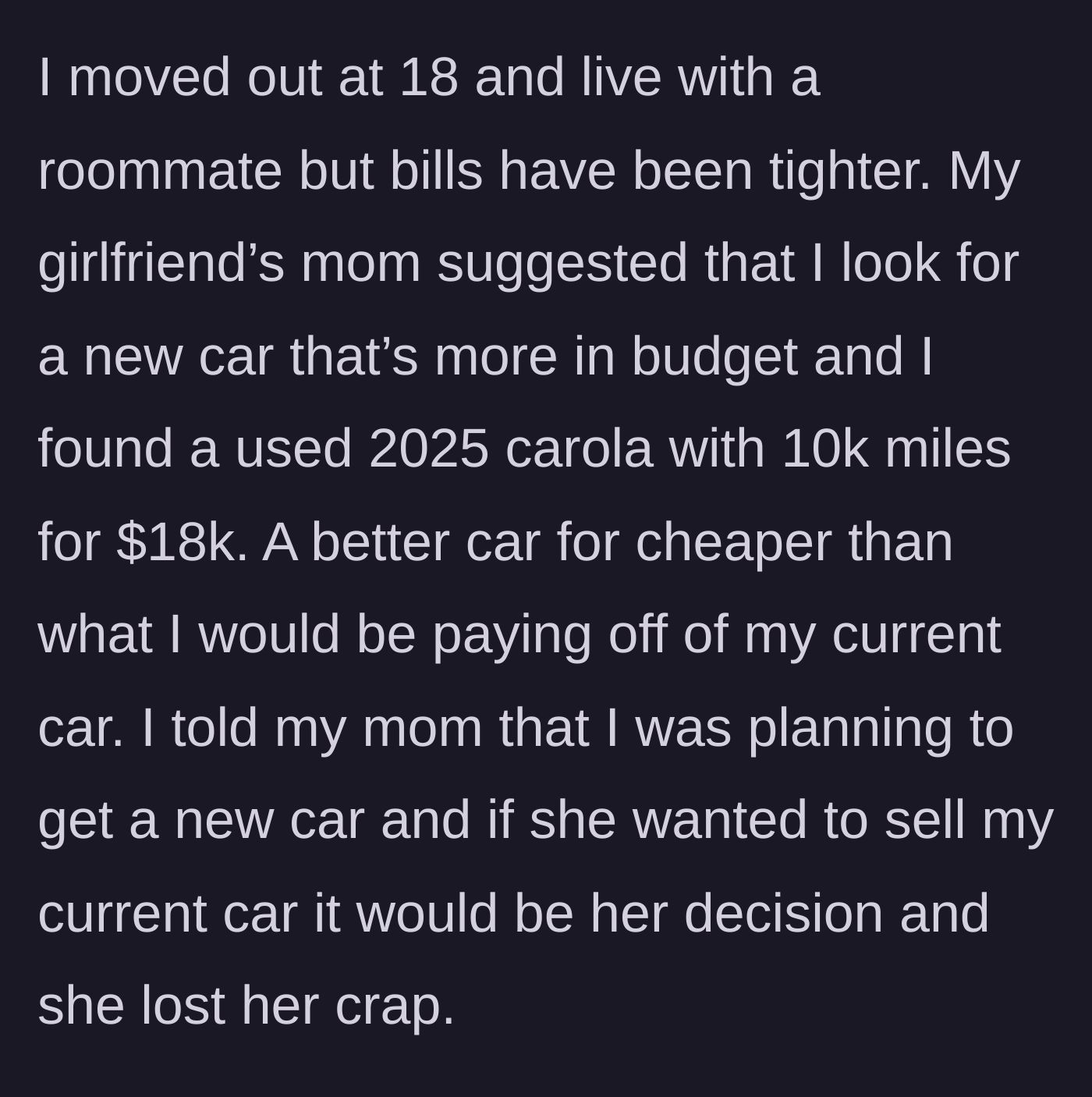 Story part 3 - A young man showing his mother a cheaper car listing while she reacts angrily.