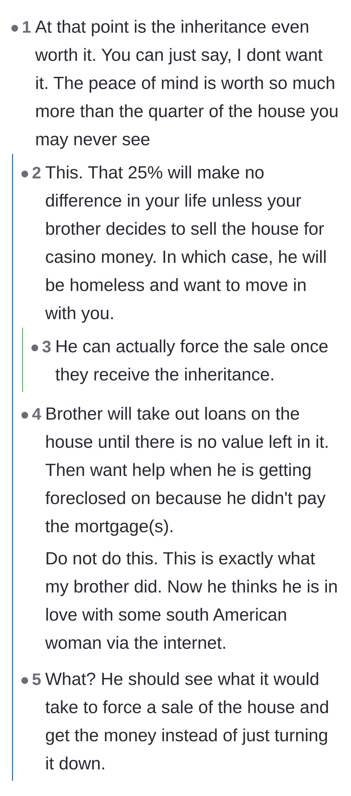 Comment thread 2 - A debate on why the promised 25 percent inheritance is a financial trap that isn't worth the headache.