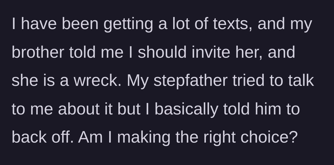 Story part 7 - The family floods the child with texts, the brother acts as a messenger for the crying mother, and the stepdad is told to back off.