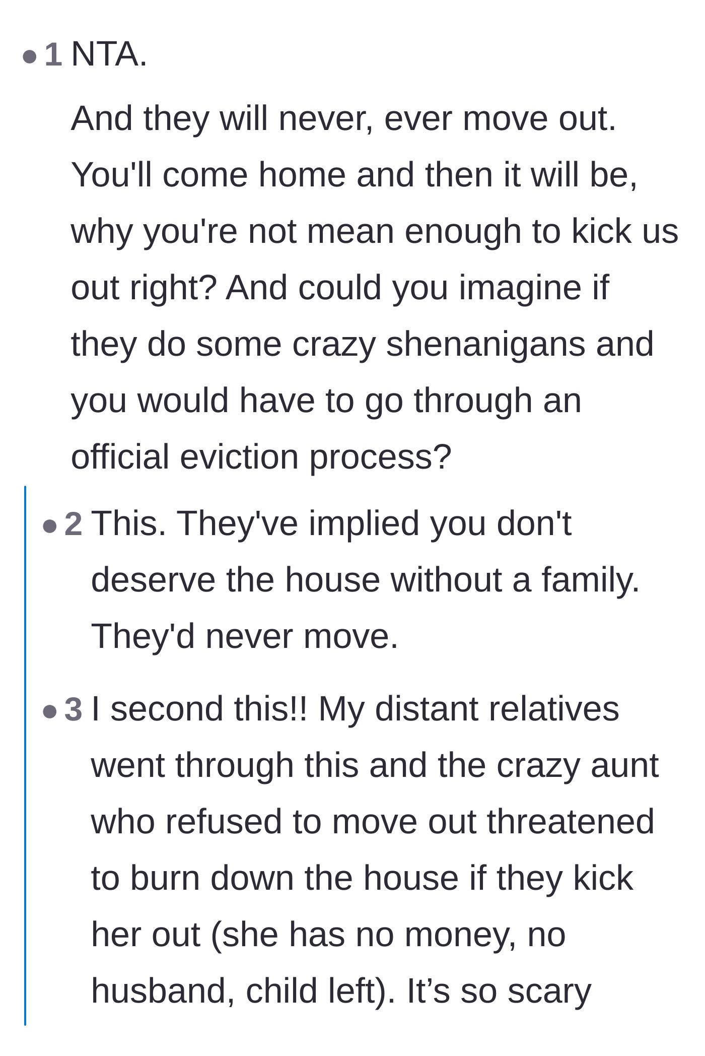 Comment thread 5 - Commenters point out that if the brothers ever moved in, they would use emotional manipulation to avoid ever being evicted.