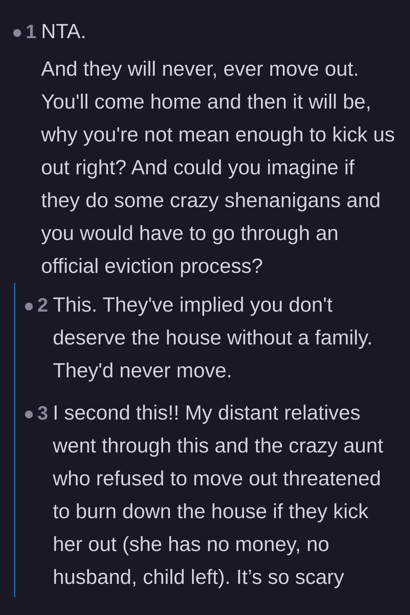 Comment thread 5 - Commenters point out that if the brothers ever moved in, they would use emotional manipulation to avoid ever being evicted.