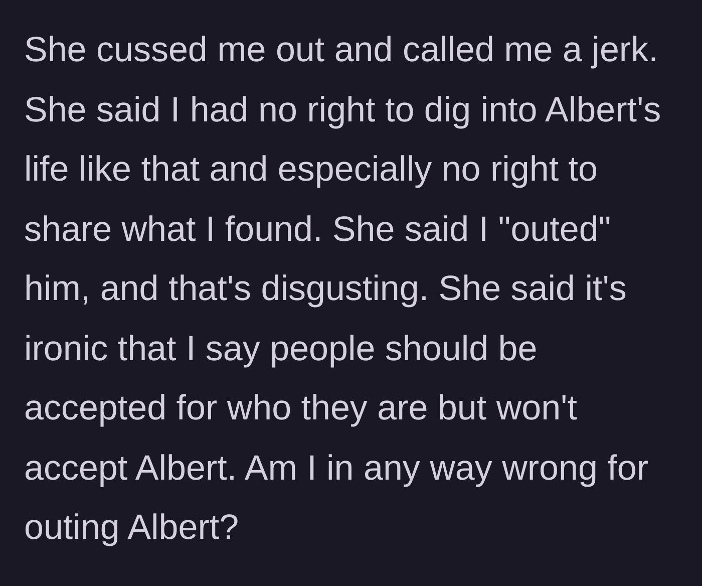 Story part 4 - The aunt furiously confronts the author, weaponizing progressive language to defend her husband's extremism.