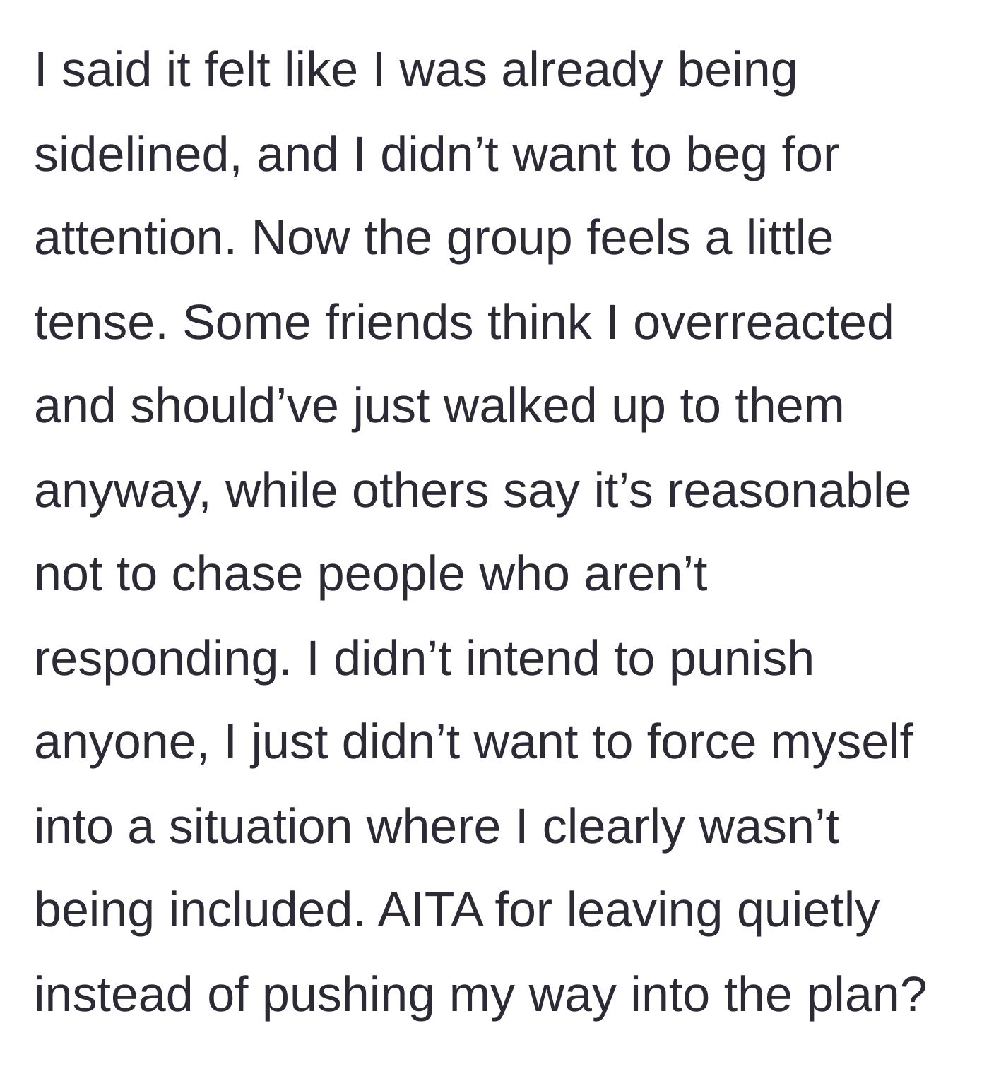 Story part 5 - A split screen showing a divided friend group arguing, leaving one friend looking emotionally exhausted in the middle.