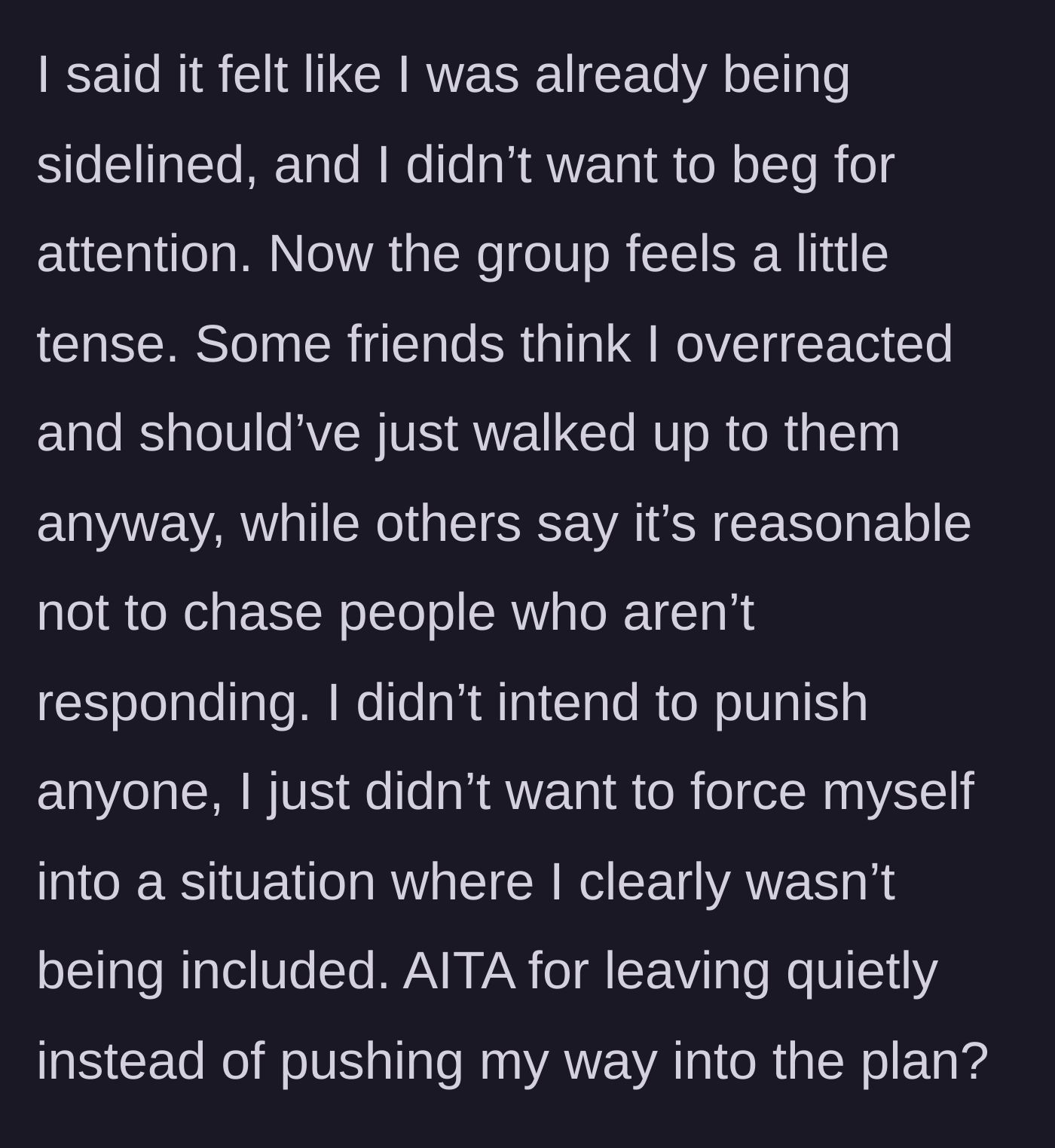 Story part 5 - A split screen showing a divided friend group arguing, leaving one friend looking emotionally exhausted in the middle.
