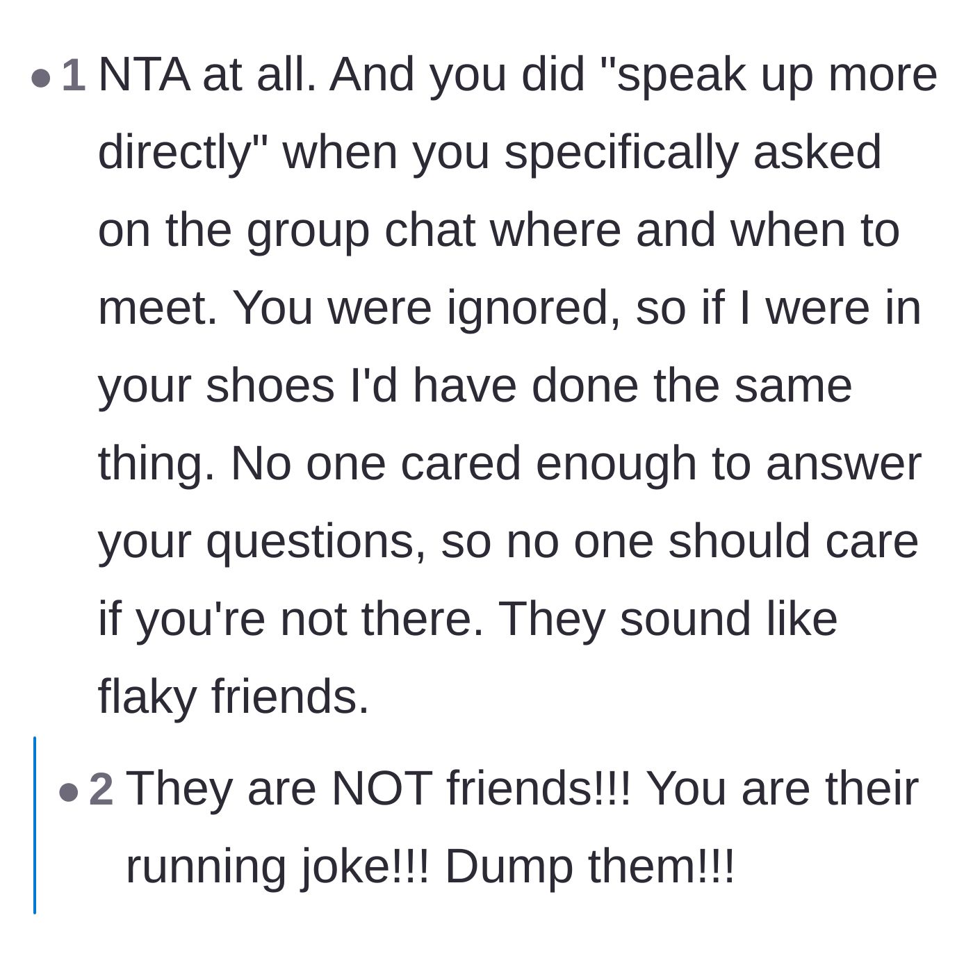 Comment thread 5 - Support validating that the author was already perfectly direct and owed these flaky people nothing.