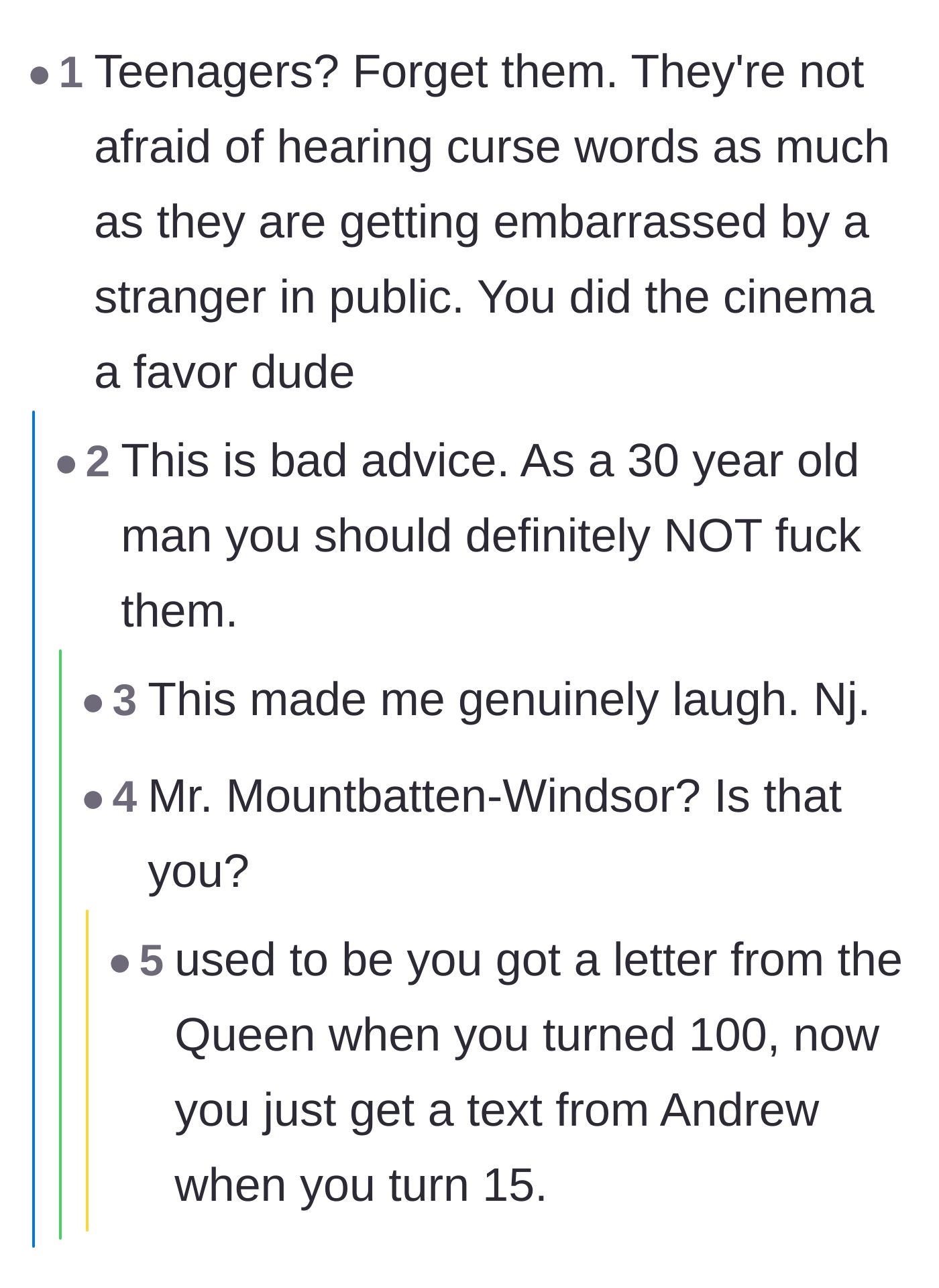 Comment thread 3 - A funny exchange where a commenter purposefully misinterprets a curse word for comedic effect.