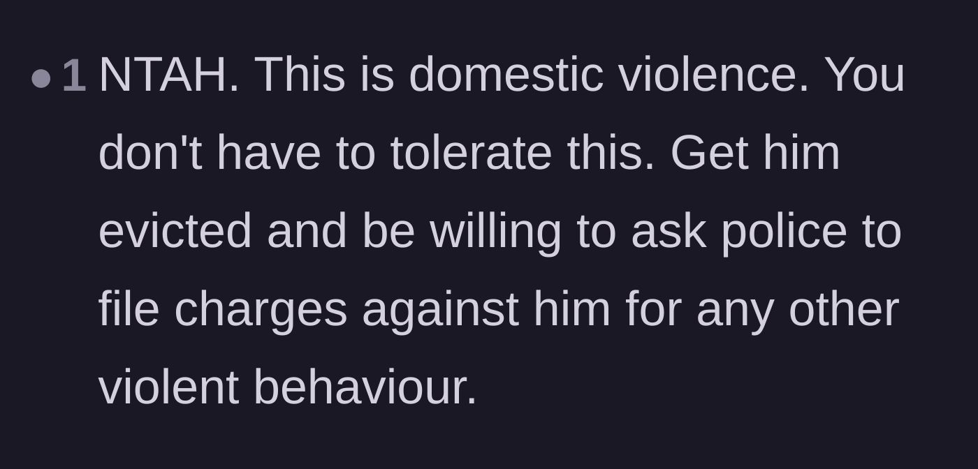 Comment thread 3 - User correctly identifies the brother's actions as domestic violence.