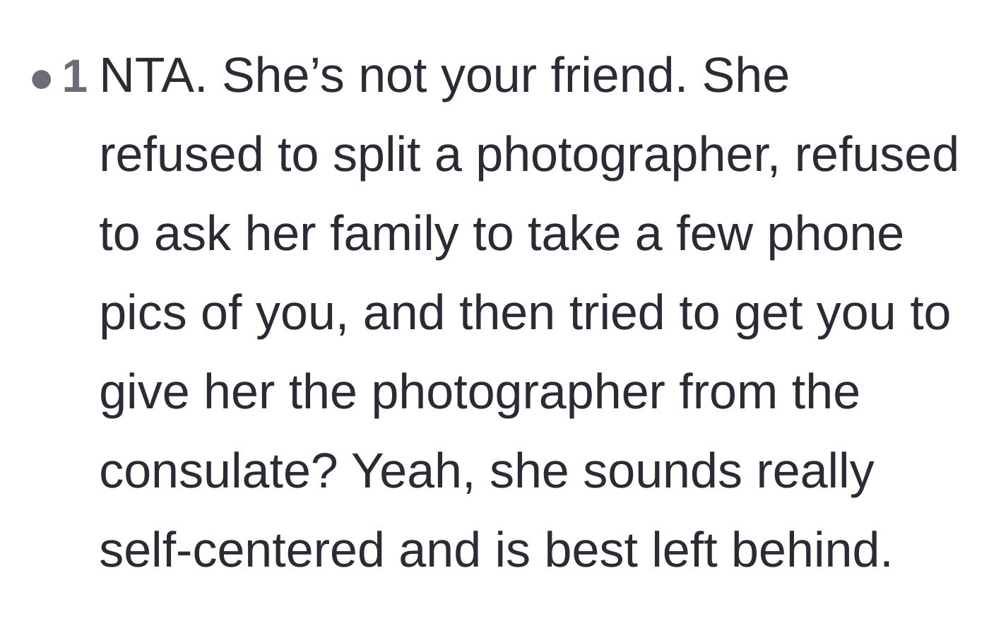 Comment thread 5 - Advising the graduate to leave her self-centered roommate behind as she starts her next chapter