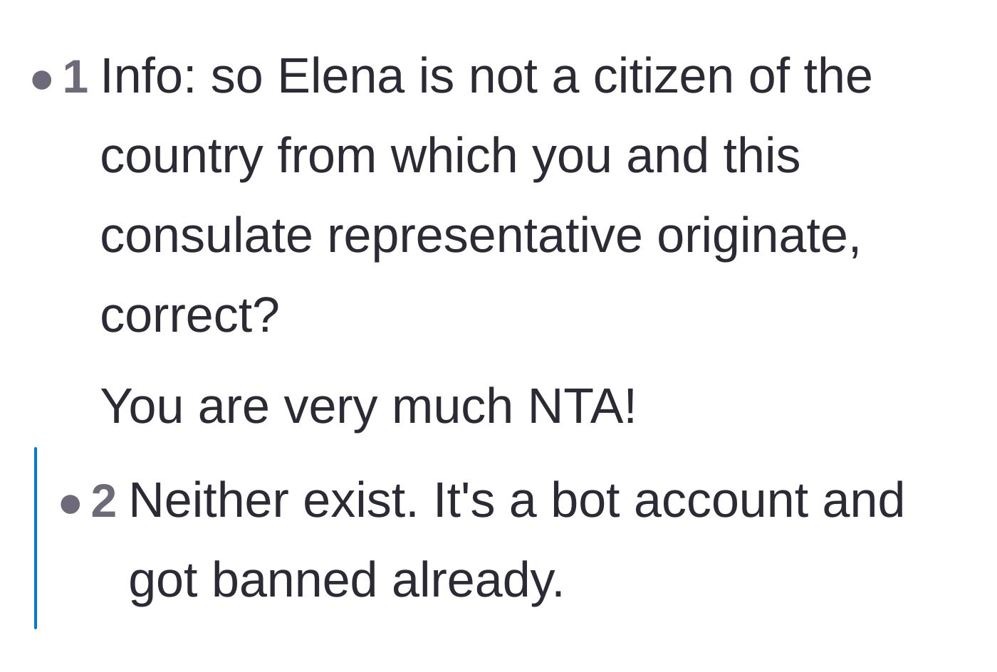 Comment thread 6 - Questioning the roommate's citizenship status and debating whether the original post came from a bot account