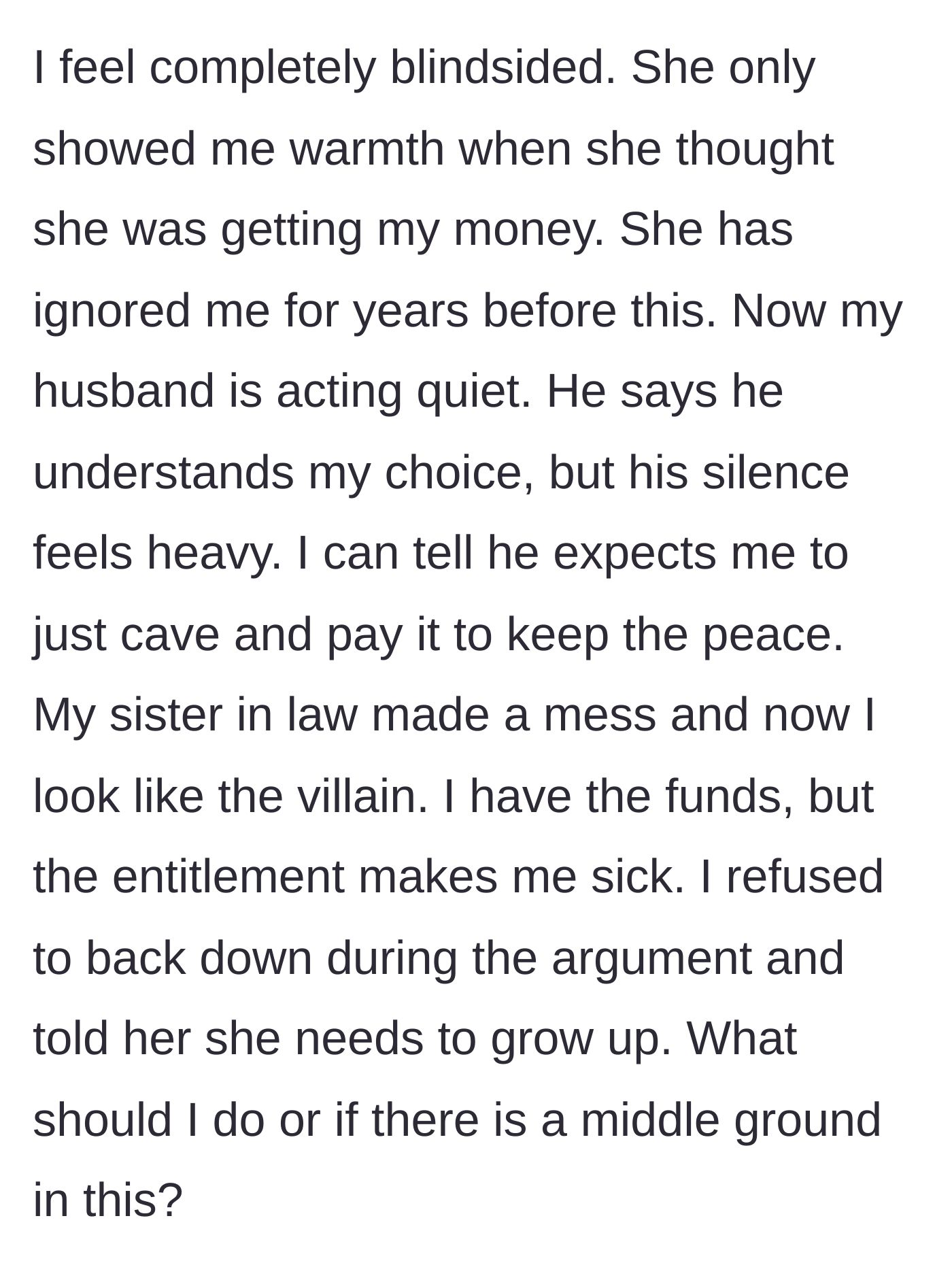 Story part 6 - Husband gives the silent treatment, expecting stepmom to pay for peace.