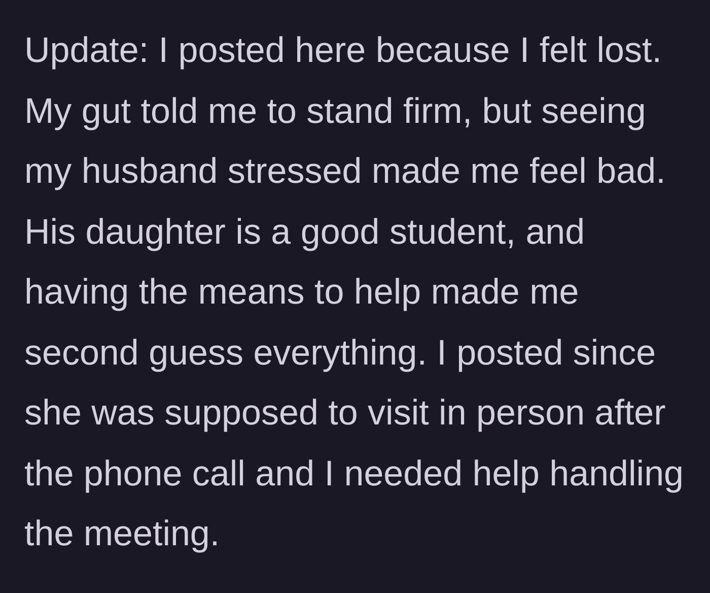 Story part 7 - Stepmom feels guilty and second-guesses her strict boundaries before the stepdaughter's visit.