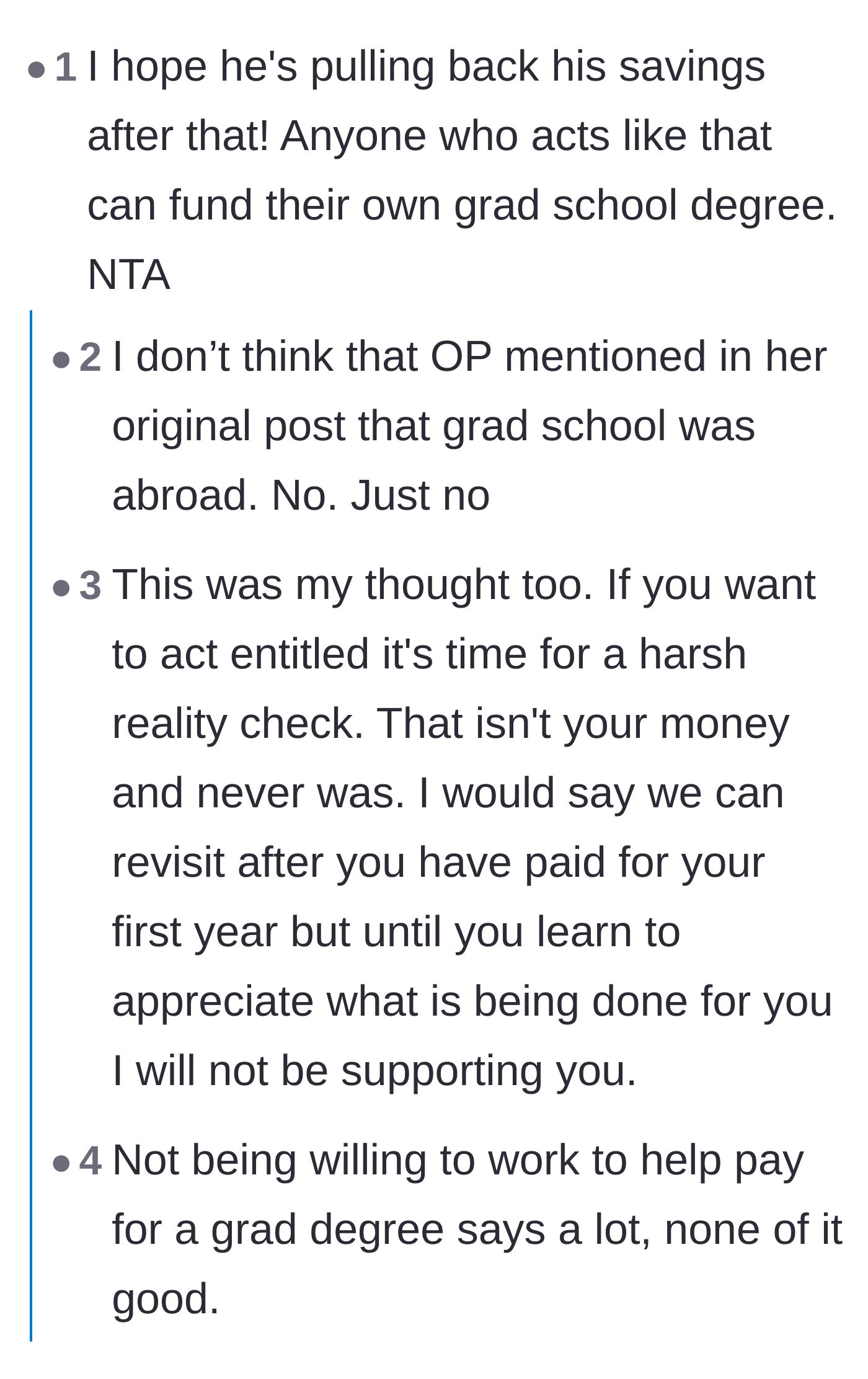 Comment thread 5 - Analyzing the stepdaughter's decision to apply abroad and the aunt's suspected role in the drama.
