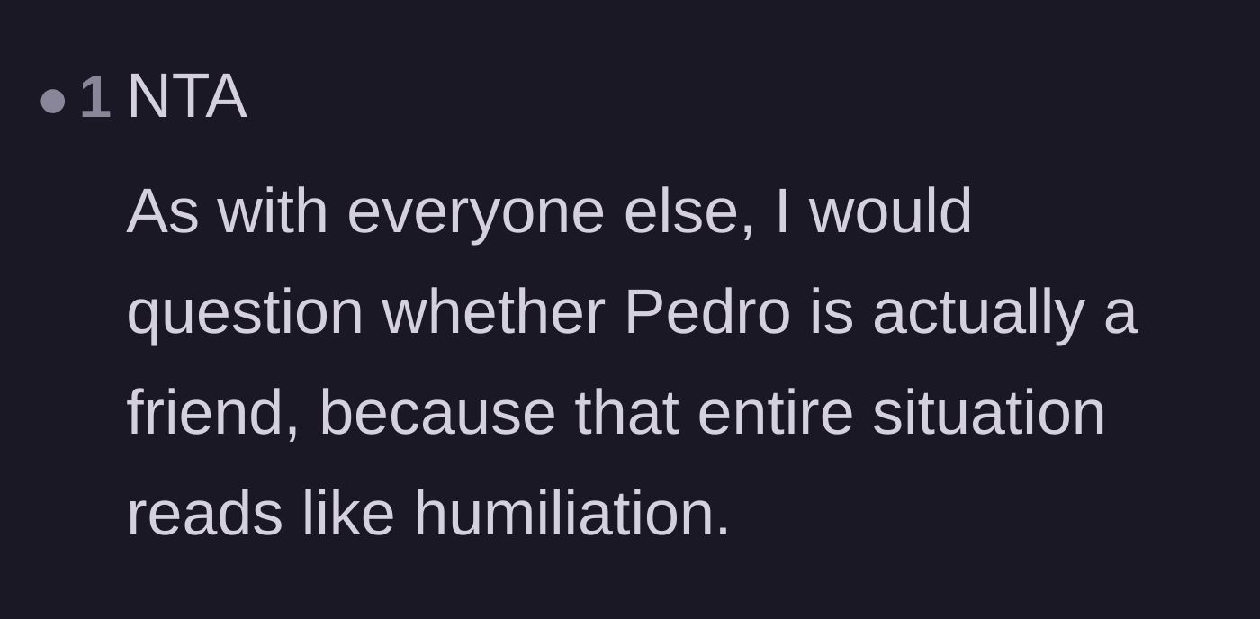 Comment thread 6 - Questioning the friendship over the blatant humiliation tactic