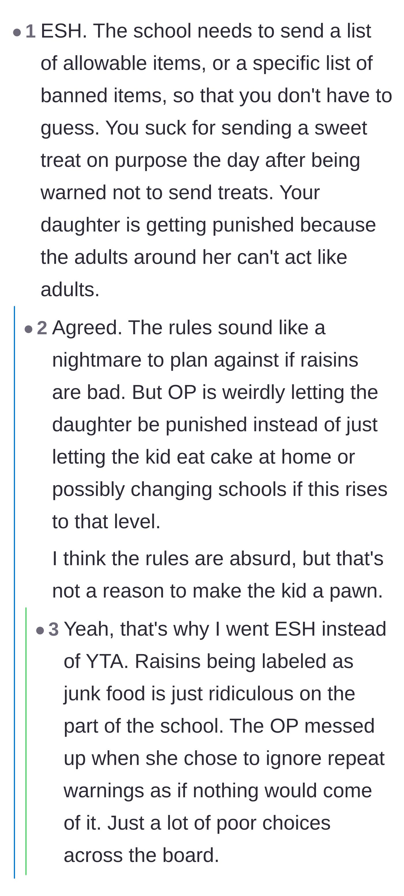 Comment thread 4 - A verdict that everyone sucks because the school lacks clear guidelines and the adults are failing the child.