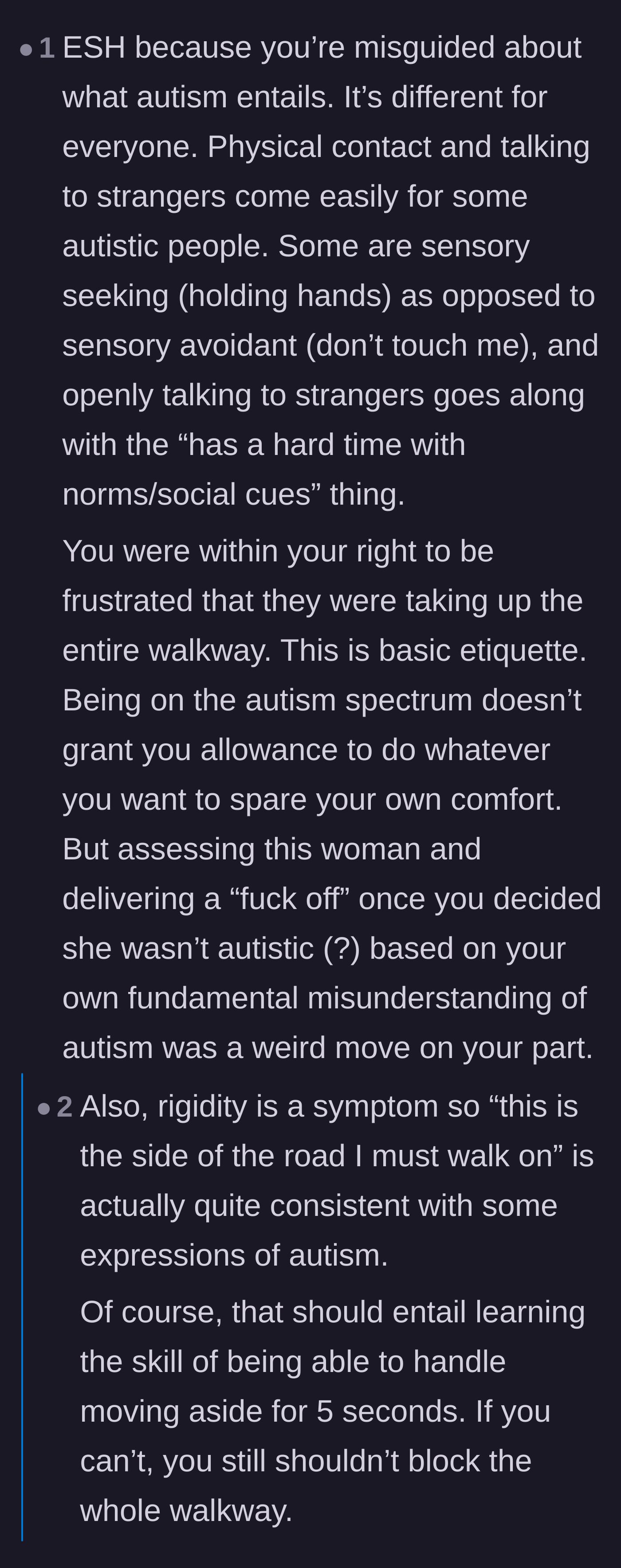 Comment thread 6 - A nuanced debate declaring everyone at fault due to the author's medical ignorance and the woman's entitlement.