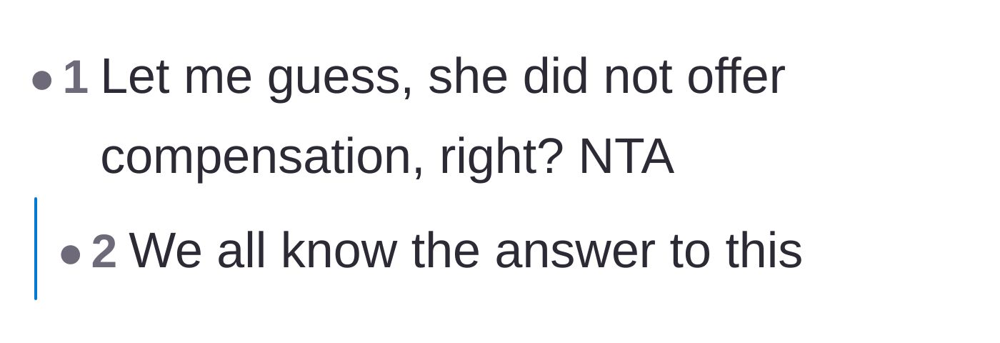 Comment thread 3 - Readers pointing out the obvious lack of any offer to pay rent or compensate the owner.