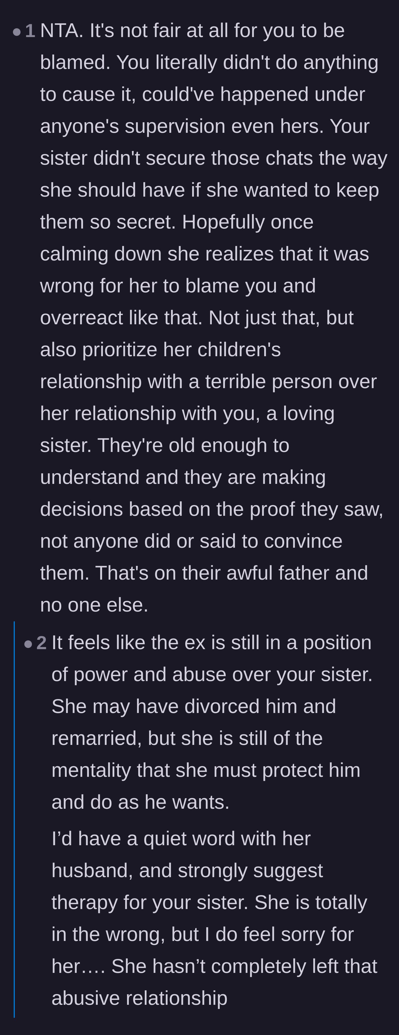 Comment thread 2 - Pointing out that 15-year-olds do not require constant supervision and the mother is projecting her trauma.