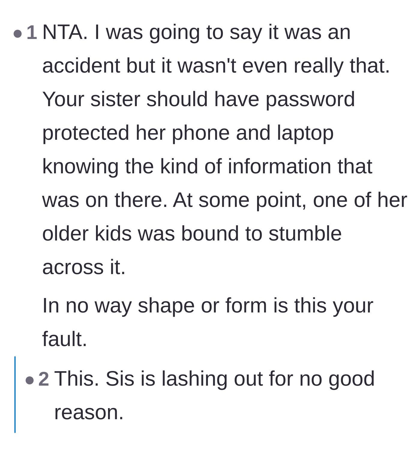 Comment thread 3 - Empathizing with the mother's irrational behavior as a result of heavy post-operative pain medication.