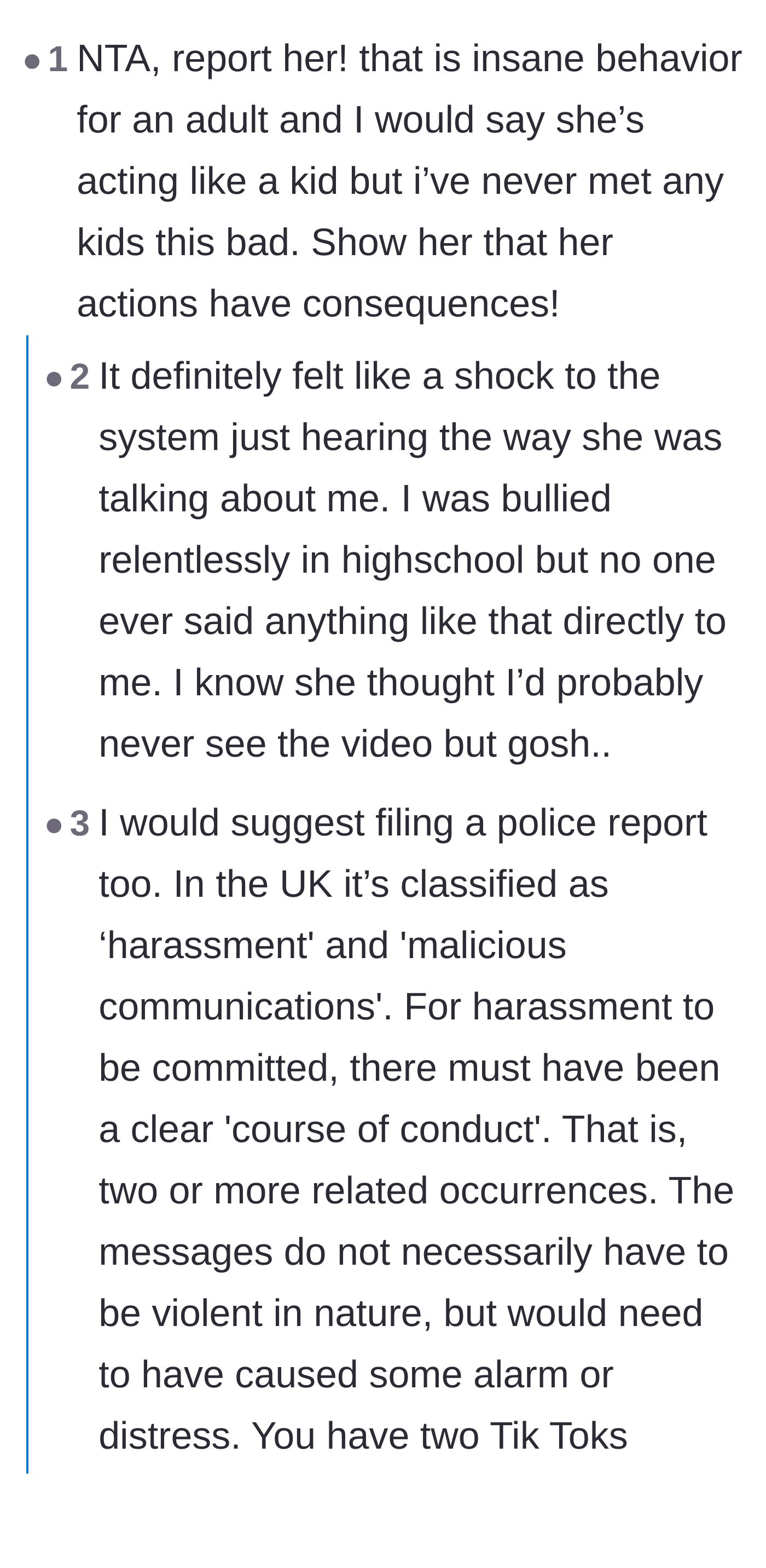 Comment thread 3 - Discussions about the lingering trauma of high school bullying and the notorious 'mean girl' culture in healthcare.