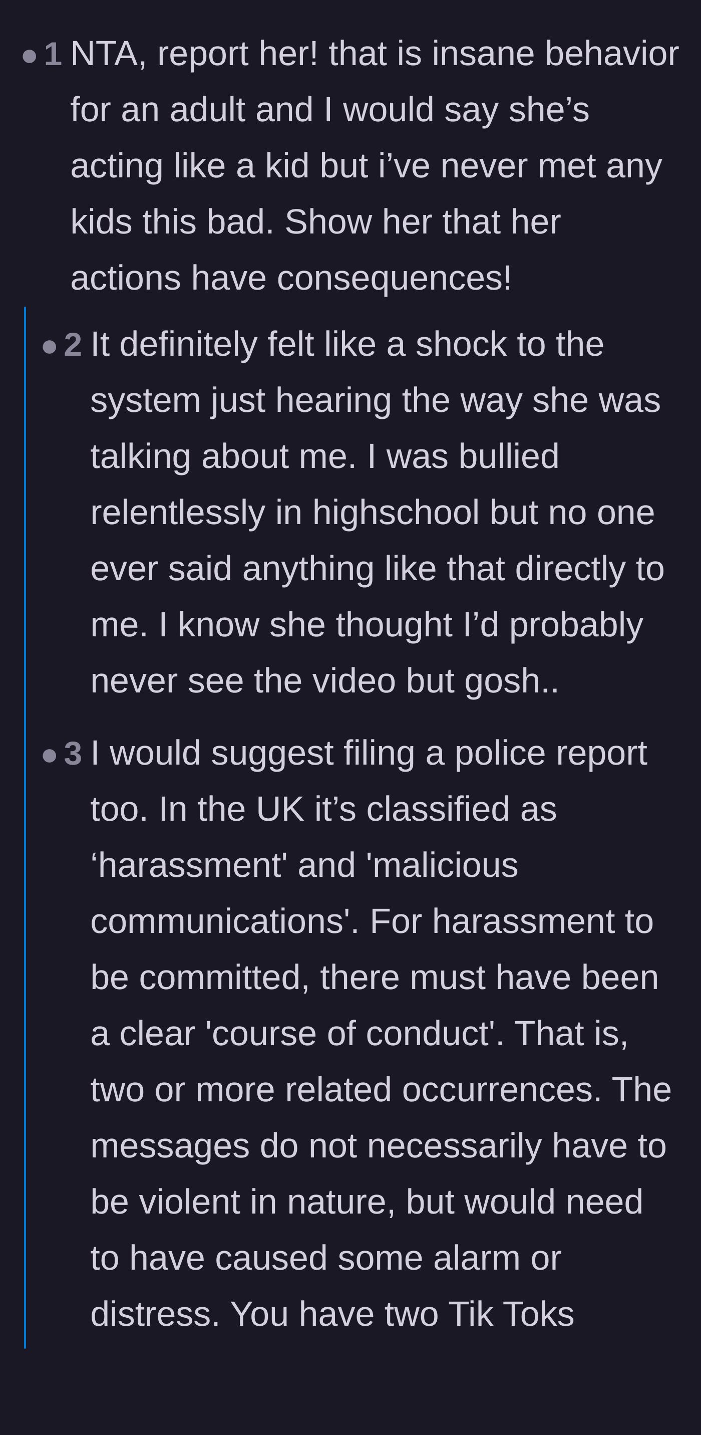 Comment thread 3 - Discussions about the lingering trauma of high school bullying and the notorious 'mean girl' culture in healthcare.