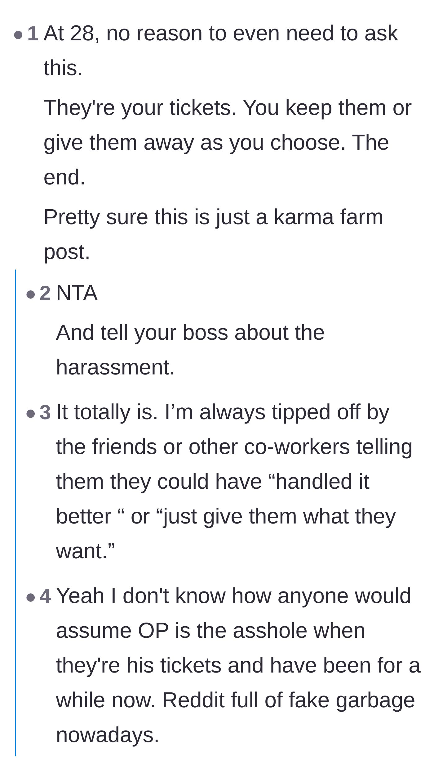 Comment thread 2 - Debating whether the story is real or just karma farming due to the painfully obvious outcome
