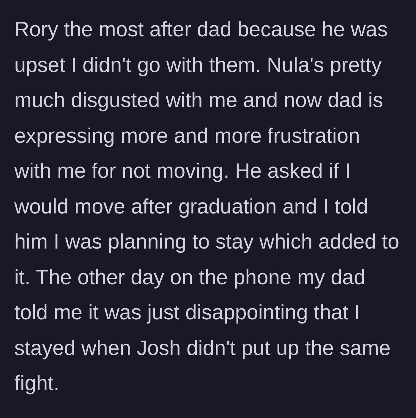 Story part 5 - The little brother misses him, the stepmom is disgusted, and the dad expresses deep frustration that his son didn't blindly follow his stepbrother's lead.