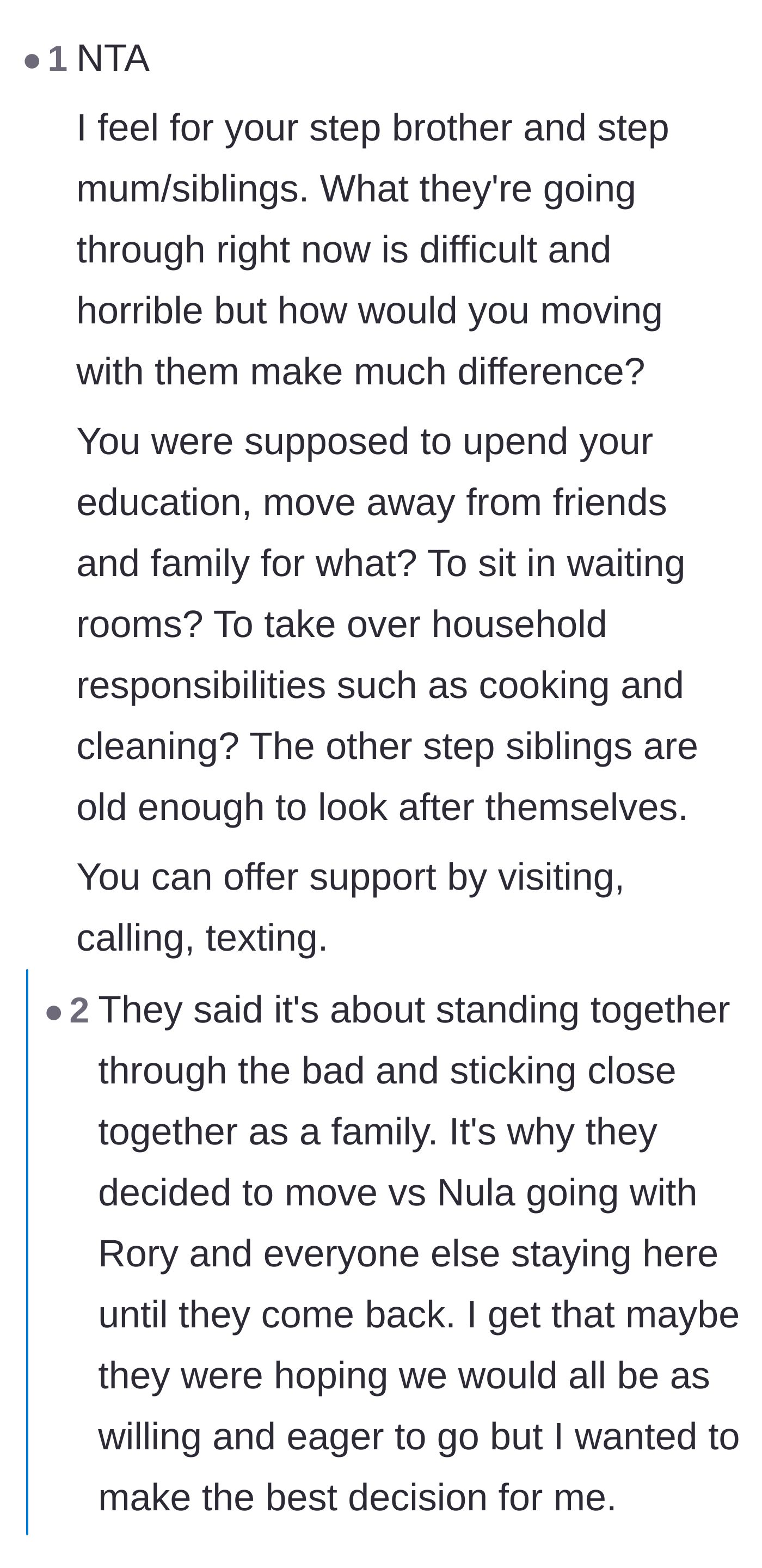 Comment thread 2 - Commenters speculating that the parents actually just wanted the teen there as free childcare and a live-in helper.