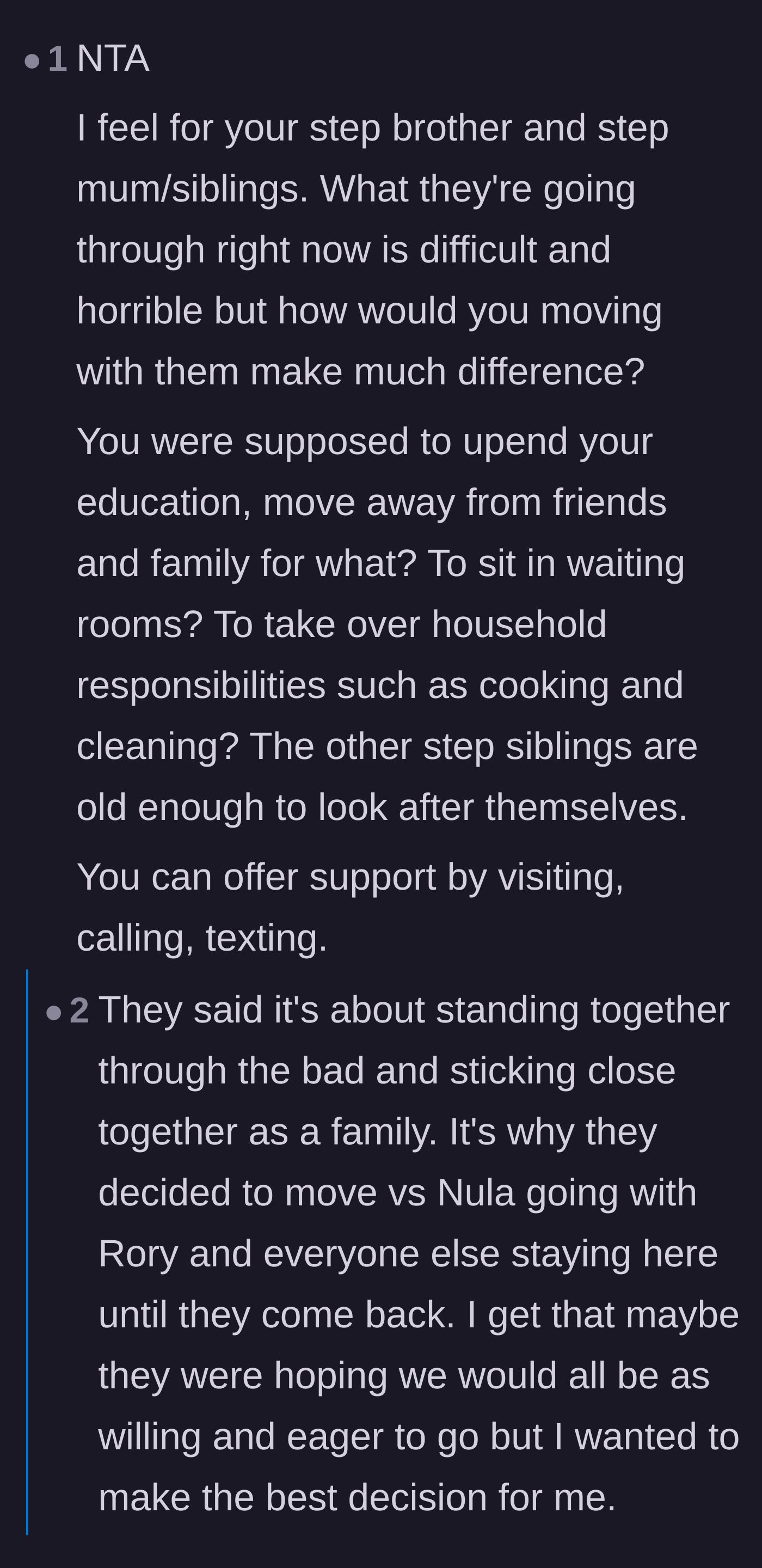 Comment thread 2 - Commenters speculating that the parents actually just wanted the teen there as free childcare and a live-in helper.