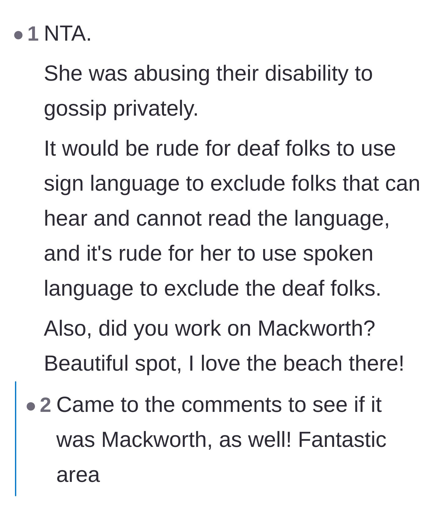Comment thread 5 - Pointing out the double standard of using spoken language to exclude others, and recognizing the specific school's location.