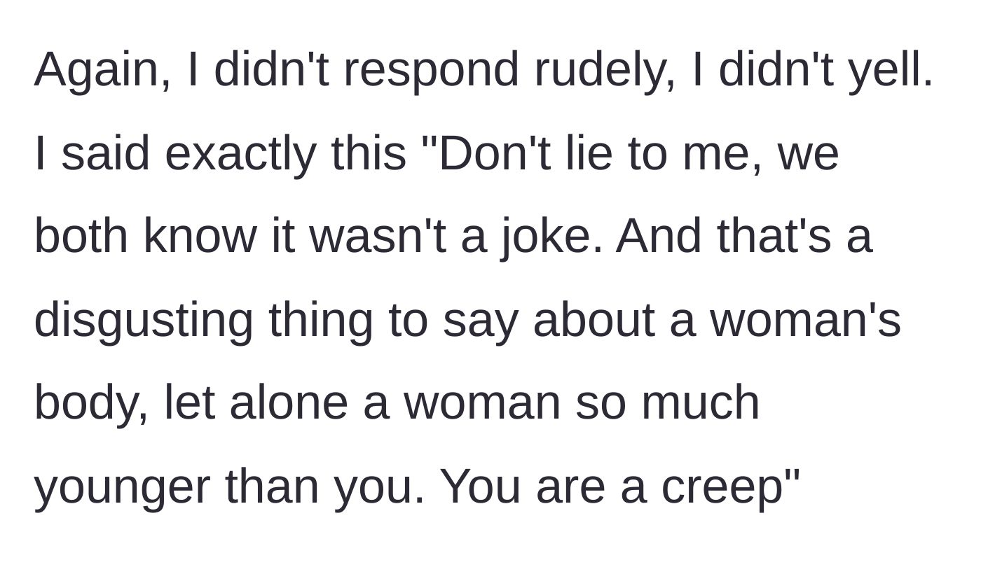 Story part 4 - The manager corners her, calls her a crybaby, and she fires back by calling out his predatory behavior.