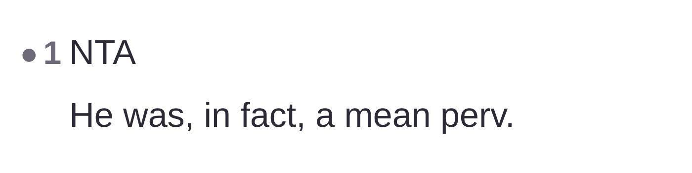 Comment thread 4 - A brief, definitive statement affirming that the manager was acting like a creep.