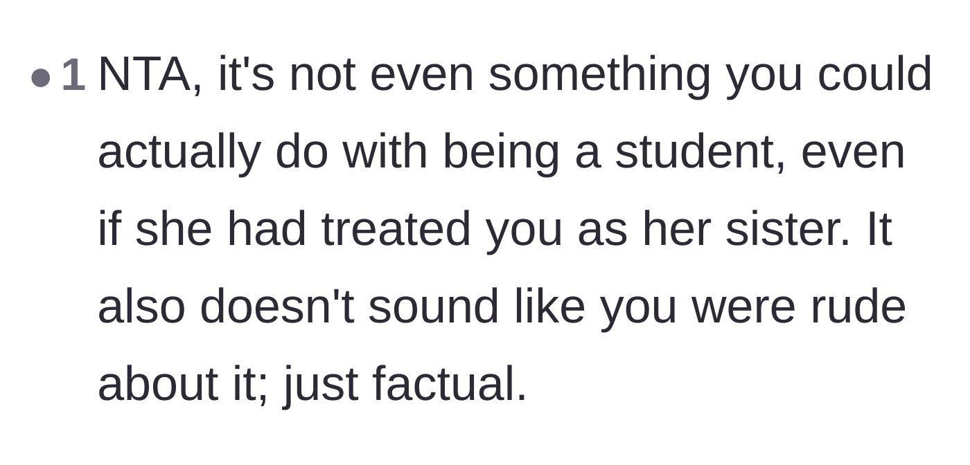 Comment thread 4 - Validating that the teenager's refusal was factual and rooted in the reality of being a high school student.