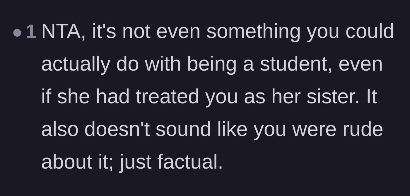Comment thread 4 - Validating that the teenager's refusal was factual and rooted in the reality of being a high school student.